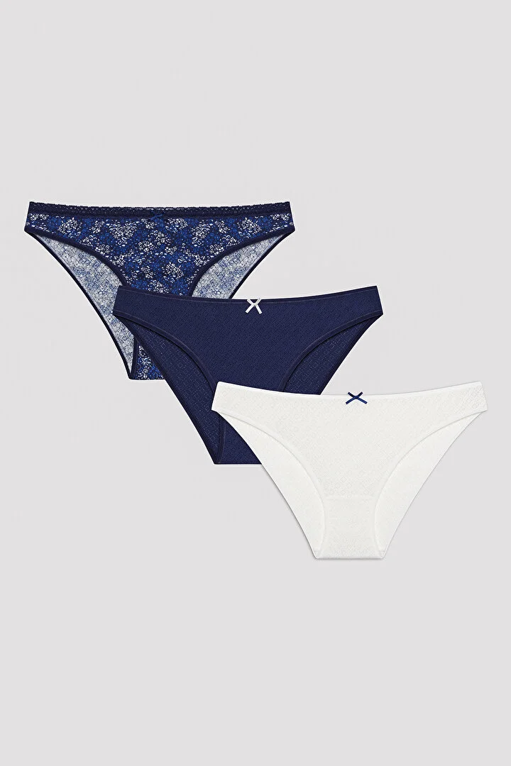 Penti Dark Blossom Çok Renkli Slip Külot 3'lü