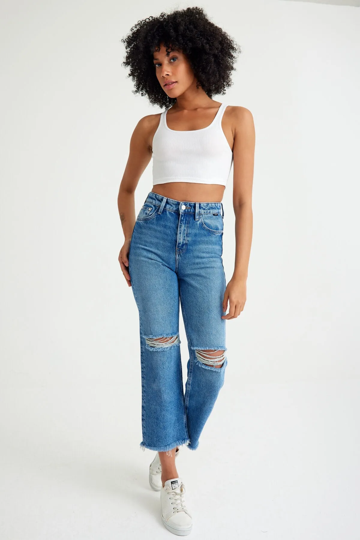 Top Step Fitilli Kaşkorse Kalın Askılı Crop Body