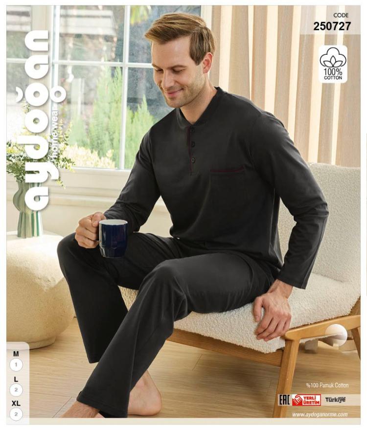 Aydoğan 250527 Erkek %100 Pamuklu Pijama Takım