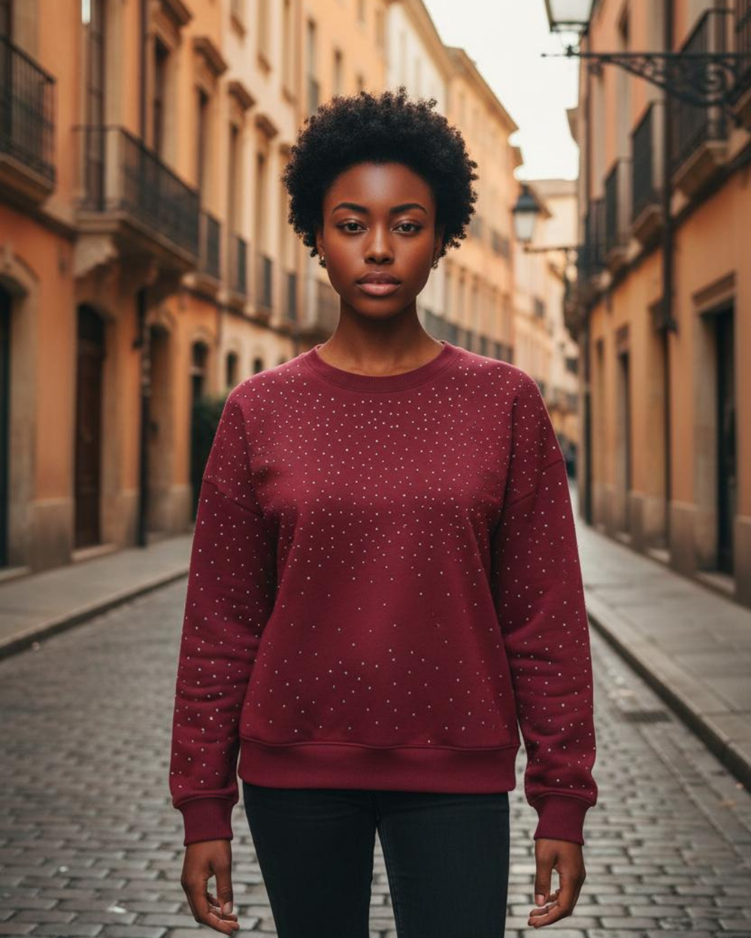 Taş Baskılı Sweatshirt