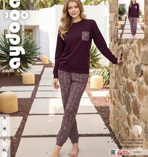 Aydoğan 250547 Bordo Pijama Takım