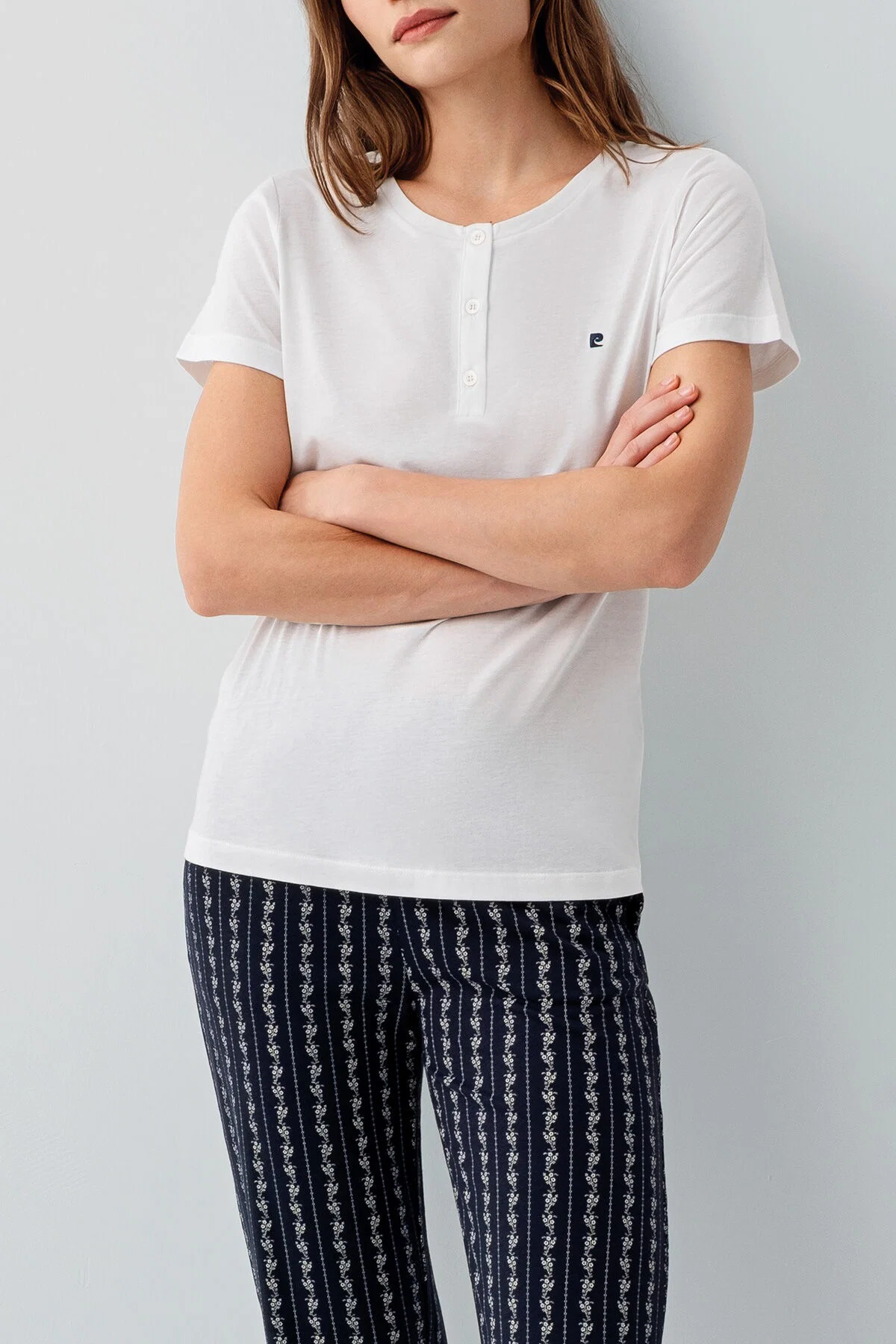 Pierre Cardin Kadın Beyaz Kısa Kollu Pijama Takımı
