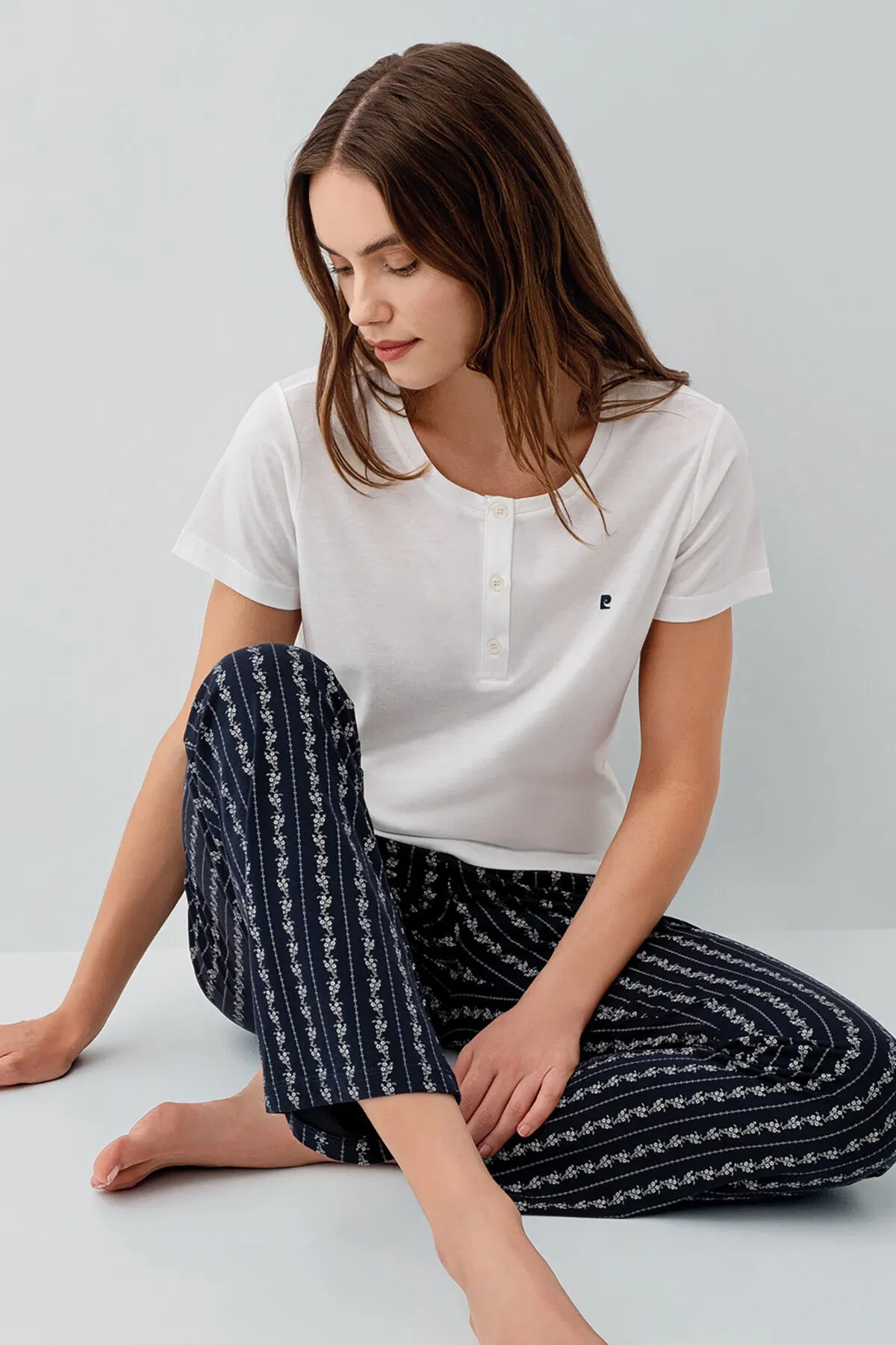 Pierre Cardin Kadın Beyaz Kısa Kollu Pijama Takımı